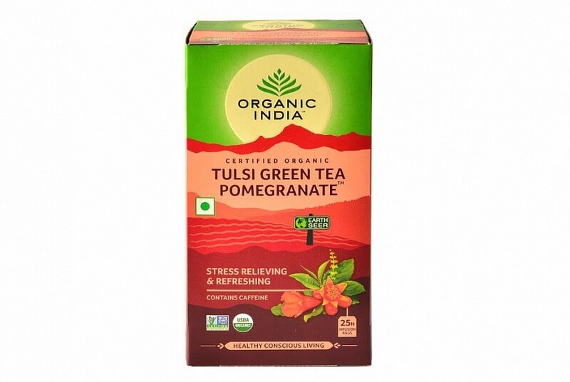Чай Тулси Зеленый с Гранатом Органик Индия (Tulsi Green Tea Pomegranate Organic India) 25 пакетиков