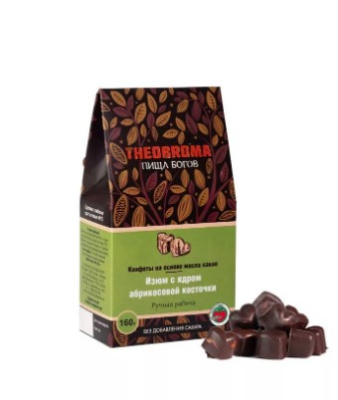 Конфеты шоколадные Theobroma Изюм с ядром абрикосовой косточки Конфеты шоколадные Theobroma Изюм с ядром абрикосовой косточки