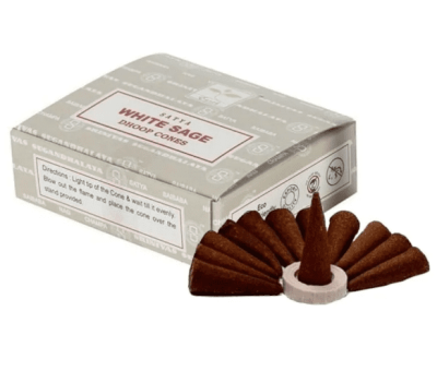 Благовония конусы Белый Шалфей, White Sage Satya, 12 шт