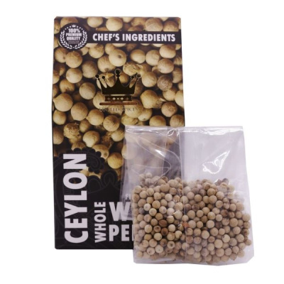Перец белый горошек (whole white pepper) премиальный сорт (United Spices),30 гр