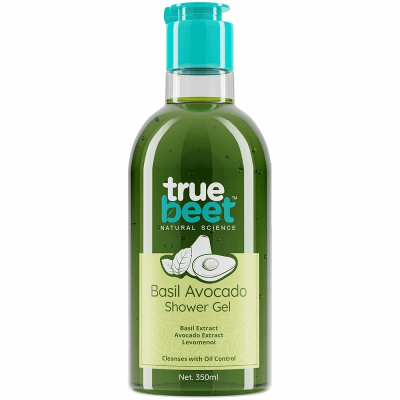 Гель для душа с экстрактами Базилика, Авокадо и Левоменола, Basil Avocado Body Wash Truebeet, 350 мл