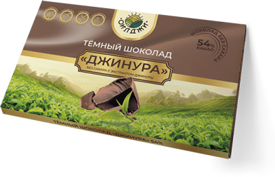 Темный шоколад Джинура без сахара, 54% какао, 50 гр