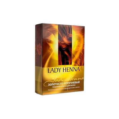 Натуральная травяная краска для волос на основе хны Золотисто-коричневая, Lady Henna, 50 гр