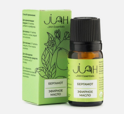 Эфирное масло Бергамот (Bergamot Essential Oil JIAH Essentials) 10 мл