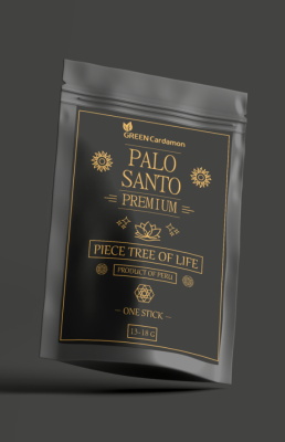 Палочка Пало Санто, Palo Santo Premium — Piece Tree of Life, Green Cardamon, 1 шт.  13-18 г