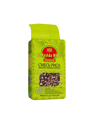 Рис Микс рисов: черный, красный, бурый, TaMashAe Miadi Premium, вакуум Вьетнам, 1 кг