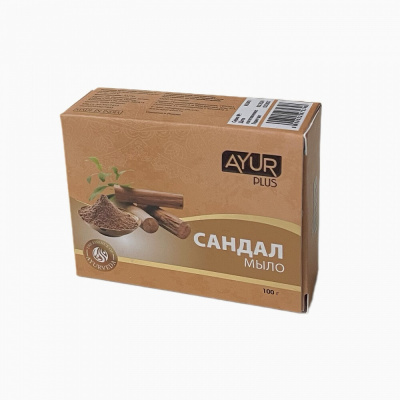 Мыло туалетное Сандал, Ayur Plus, 100 гр Мыло туалетное Сандал, Ayur Plus, 100 гр
