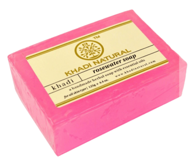 Мыло на основе Розовой Воды, Кхади, Rose Water Soap, Khadi, 125 г