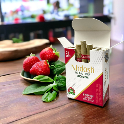 Нирдош «Клубничный» ингалятор с фильтром (Nirdosh Strawberry Dhoompan), 20 шт в пачке