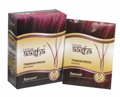 Краска для волос травяная Бургунд, Aasha, 60 гр Краска для волос травяная Бургунд, Aasha, 60 гр