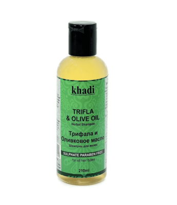 Шампунь для волос Трифала и Оливковое масло (Triphala with Olive Oil Hair Cleanser), Khadi india, 210 мл Шампунь для волос Трифала и Оливковое масло (Triphala with Olive Oil Hair Cleanser), Khadi india, 210 мл