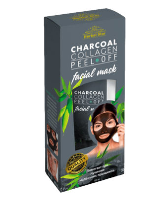 Маска-пленка для лица с углем и коллагеном, Herbal Star, 100 мл