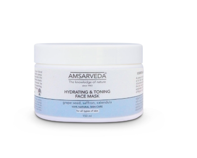 Маска для лица увлажняющая и тонизирующая с календулой и шафраном, Hydrating Toning Face Mask, Amsarveda, 150 мл