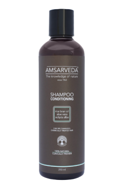 Кондиционирующий шампунь натуральный с алое вера без сульфатов, парабенов Shampoo Conditioning, Amsarveda, 250 мл