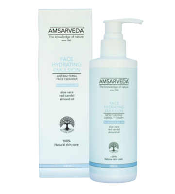 Увлажняющая эмульсия для лица с экстрактом алоэ вера и маслом миндаля Hydrating Face Emulsion, Amsarveda, 200 мл