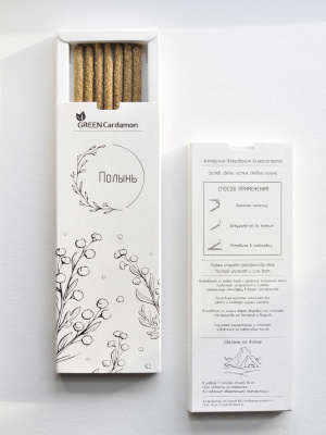 Алтайские травяные благовония «Полынь», GreenCardamon, 7 палочек Алтайские травяные благовония «Полынь», GreenCardamon, 7 палочек