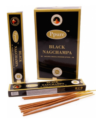 Благовония Черный Нагчампа (Black Nagchampa) Ppure, 15 гр