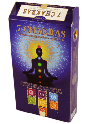 Набор благовония 7 чакар, 7 Chakras Premium Masala Incense Sticks, Ppure, 7 шт по 15 гр