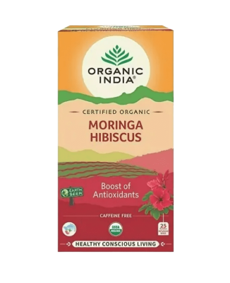 Чай Моринга Гибискус, (Hibiscus Moringa Organic India), 25 пакетиков