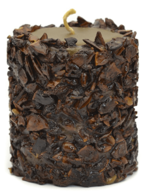 Эко-свеча ручной работы EASY с дробленной скорлупой аниса, d6-7 h7-8 см/ круглая, Aromatte