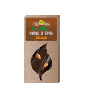Шоколад из кэроба необжаренного с Миндалем, 85г Шоколад из кэроба необжаренного с Миндалем, 85г