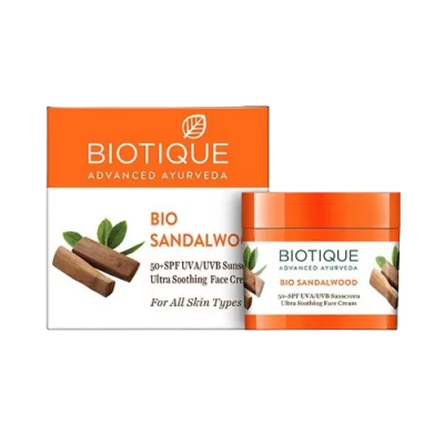 Солнцезащитный крем для лица 50+ SPF "Сандаловое Дерево" Biotique, 50 г