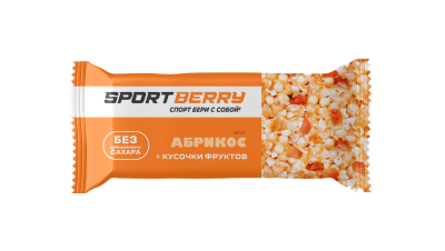 Батончик злаковый Абрикосовый, Sportberry, 35 гр