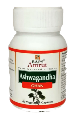 Ашвагандха Гхан, Ashwagandha Ghan, Baps Amrut, 60 кап Ашвагандха Гхан, Ashwagandha Ghan, Baps Amrut, 60 кап