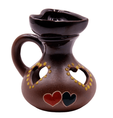 Аромалампа Кувшинчик Сердечко, роспись, NDV018, 10х10 см