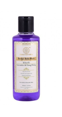 Гель для душа Лаванда и Иланг-Иланг, Кхади, Ylang Ylang Lavender Body Wash, Khadi, 210 мл