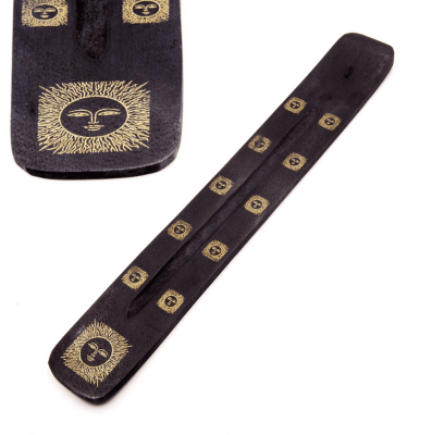 Подставка под благовония лыжа «Золотое Солнце», дерево, Черные, 25 см