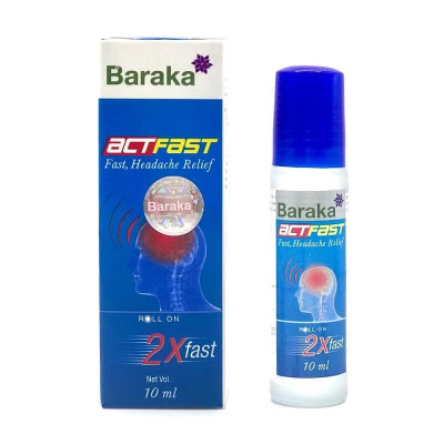 Бальзам ролик АктФаст, ActFast от головной боли из семян черного тмина, Baraka, 10 мл Бальзам ролик АктФаст, ActFast от головной боли из семян черного тмина, Baraka, 10 мл