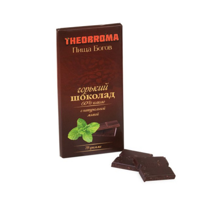 Горький шоколад Мята, 72 гр, Theobroma