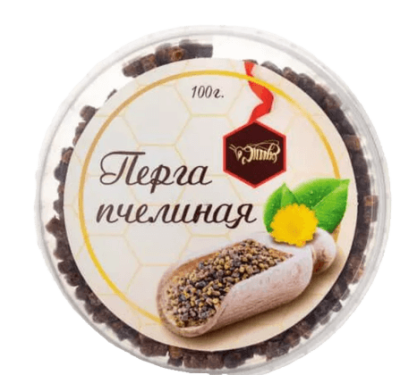 Перга пчелиная гранулированная в ПЭТ баночке, 100 г Перга пчелиная гранулированная в ПЭТ баночке, 100 г
