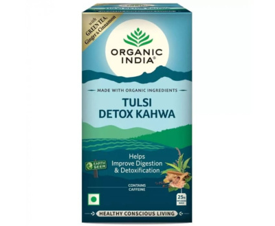 Аюрведический чай Тулси Детокс Кахва, Органик Индия (Tulsi Detox Kahwa Tea, Organic India), 25 пакетиков