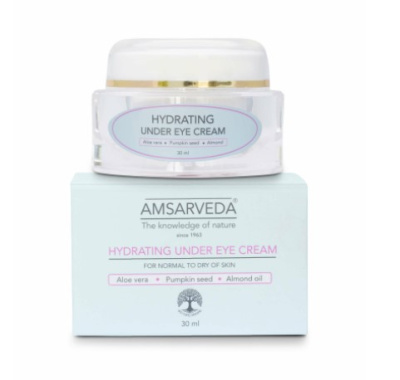Увлажняющий крем для кожи вокруг глаз с алое вера и маслом миндаля, Hydrating Under Eye Cream, Amsarveda, 30 мл