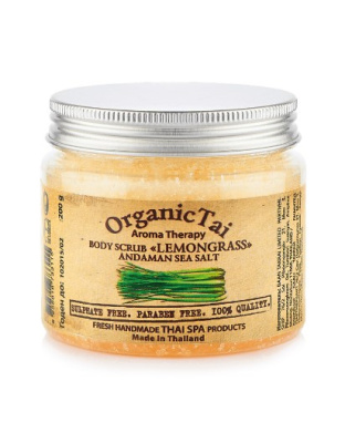 Скраб для тела на основе соли Андаманского моря Лемонграсс, Organic Tai, 200 гр