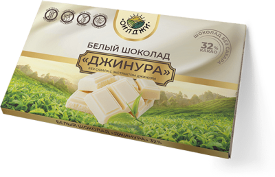 Белый шоколад Джинура без сахара, 32% какао, 50 гр Белый шоколад Джинура без сахара, 32% какао, 50 гр
