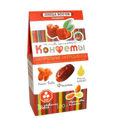 Конфеты шоколадные Theobroma Финик с ядром абрикосовой косточки