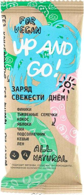 Батончик Up And Go, заряд свежести днем, 45 гр Батончик Up And Go, заряд свежести днем, 45 гр