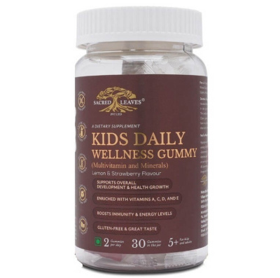Мультивитамины с Йодом и Цинком для детей и взрослых (Multivitamin Plus Gummy Sacred Leaves) 30 мармеладок
