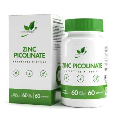 Цинк Пиколинат (Zinc Picolinate) NaturalSupp, 60 капсул Цинк Пиколинат (Zinc Picolinate) NaturalSupp, 60 капсул
