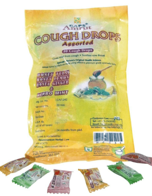 Леденцы от кашля Бапс Амрут, Cough Drops, Baps Amrut, 20 шт