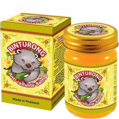 Желтый антицеллюлитный бальзам с куркумой и имбирем Binturong Anti-cellulite Balm, 50 гр