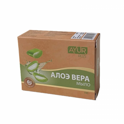 Мыло туалетное Aloe Vera, Ayur Plus, 100 гр Мыло туалетное Aloe Vera, Ayur Plus, 100 гр