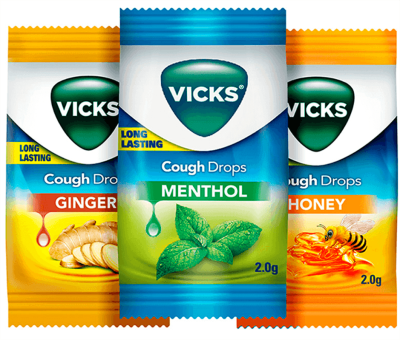 Леденцы от кашля и боли в горле, Drops Ginger, Lentil, Honey, Vicks, 1 шт