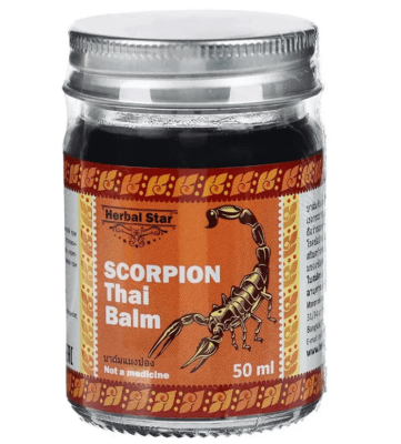 Черный тайский бальзам с ядом скорпиона, Scorpion Thai Balm, Herbal Star, 50 мл
