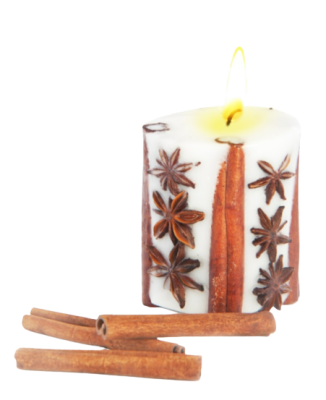 Свеча-эко ручной работы Spicy Dreams с корицей и звездочками аниса, Aromatte, 6-7x7-8 см