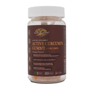 Куркумин для детей и взрослых в мармеладках (Active Curcumin Gummy Sacred Leaves) 30 штук, 130 мг