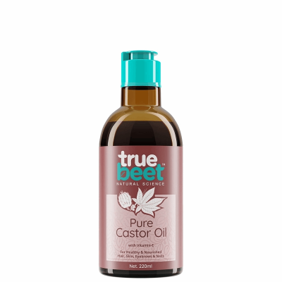 Касторовое масло для роста волос 100% чистое с витамином Е (масло Аранди), Truebeet, 220 мл